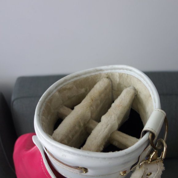 Super Cute Pink White and Blue Golf Bag with Makeup Purse Side Pouch - Picture 15 of 16